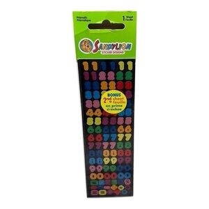 Sealed Vintage Sandylion Prismatic Colorful Mini Numbers Stickers bonus sheet